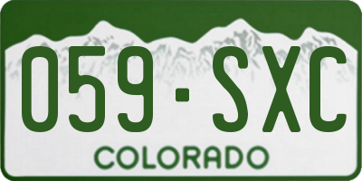 CO license plate 059SXC