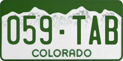 CO license plate 059TAB
