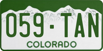 CO license plate 059TAN