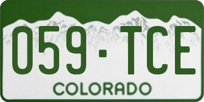 CO license plate 059TCE