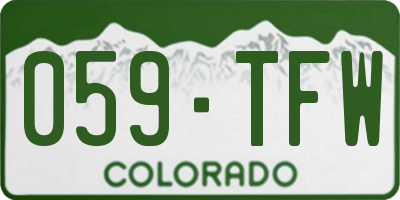 CO license plate 059TFW