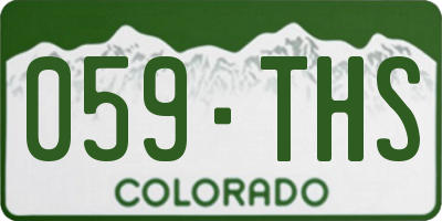 CO license plate 059THS