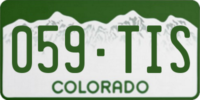 CO license plate 059TIS