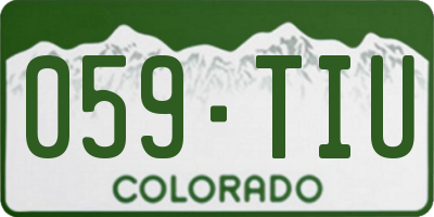 CO license plate 059TIU