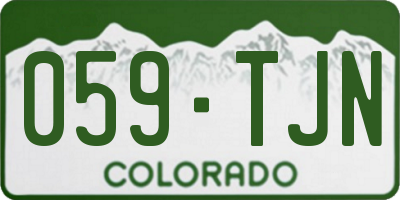 CO license plate 059TJN