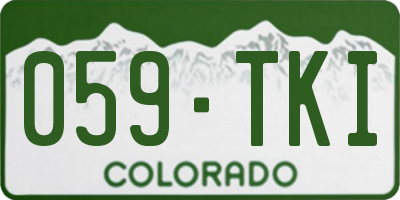 CO license plate 059TKI