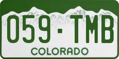 CO license plate 059TMB