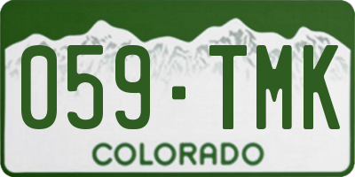 CO license plate 059TMK