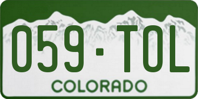 CO license plate 059TOL