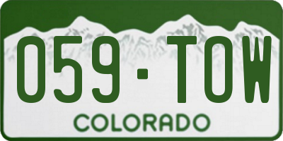CO license plate 059TOW