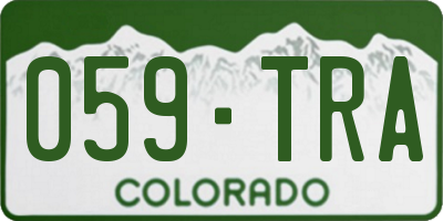 CO license plate 059TRA