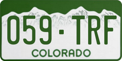 CO license plate 059TRF