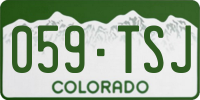 CO license plate 059TSJ