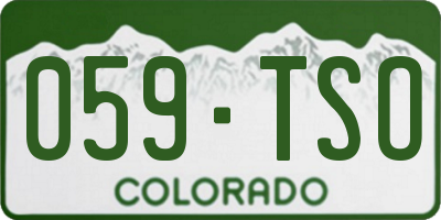 CO license plate 059TSO