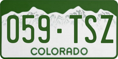 CO license plate 059TSZ