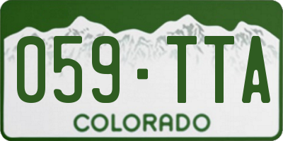 CO license plate 059TTA