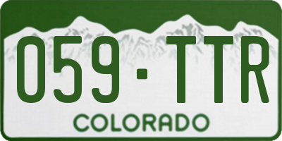 CO license plate 059TTR
