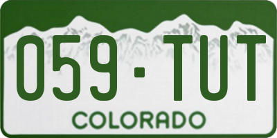 CO license plate 059TUT