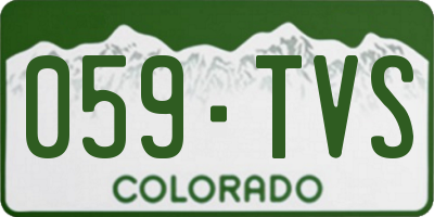 CO license plate 059TVS