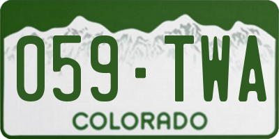 CO license plate 059TWA