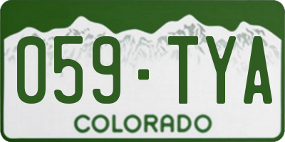 CO license plate 059TYA