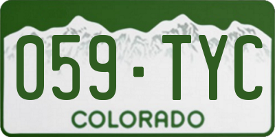 CO license plate 059TYC
