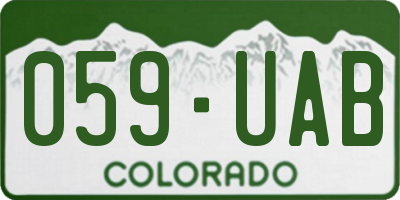 CO license plate 059UAB