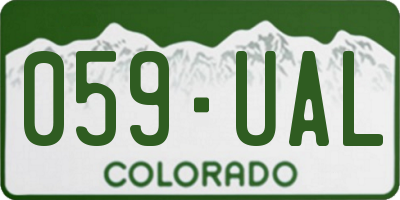 CO license plate 059UAL