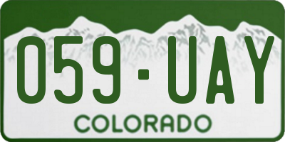 CO license plate 059UAY