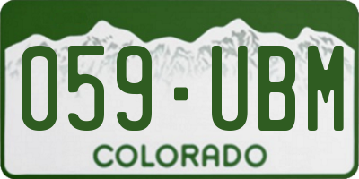 CO license plate 059UBM
