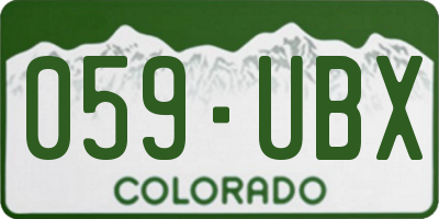 CO license plate 059UBX