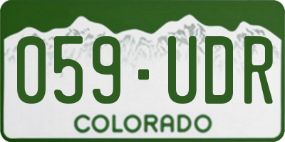 CO license plate 059UDR