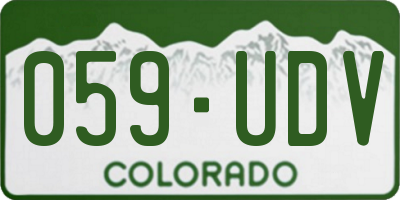 CO license plate 059UDV