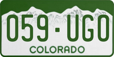CO license plate 059UGO
