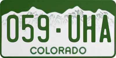 CO license plate 059UHA