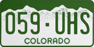 CO license plate 059UHS
