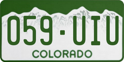 CO license plate 059UIU