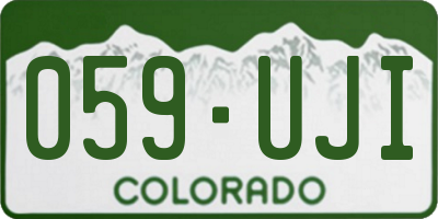 CO license plate 059UJI