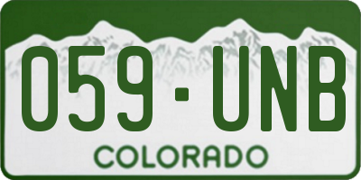 CO license plate 059UNB