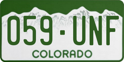 CO license plate 059UNF
