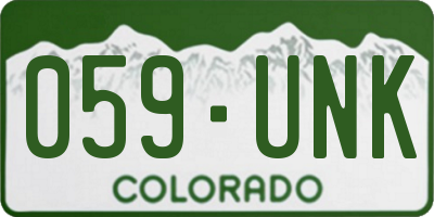 CO license plate 059UNK