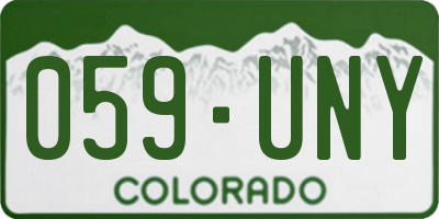 CO license plate 059UNY