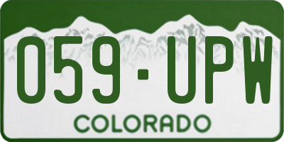 CO license plate 059UPW