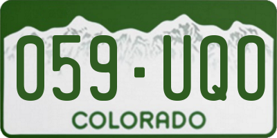CO license plate 059UQO