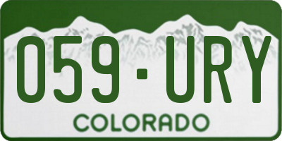 CO license plate 059URY