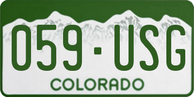 CO license plate 059USG