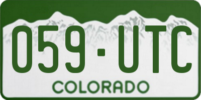 CO license plate 059UTC