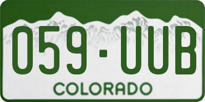CO license plate 059UUB