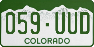 CO license plate 059UUD