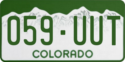 CO license plate 059UUT